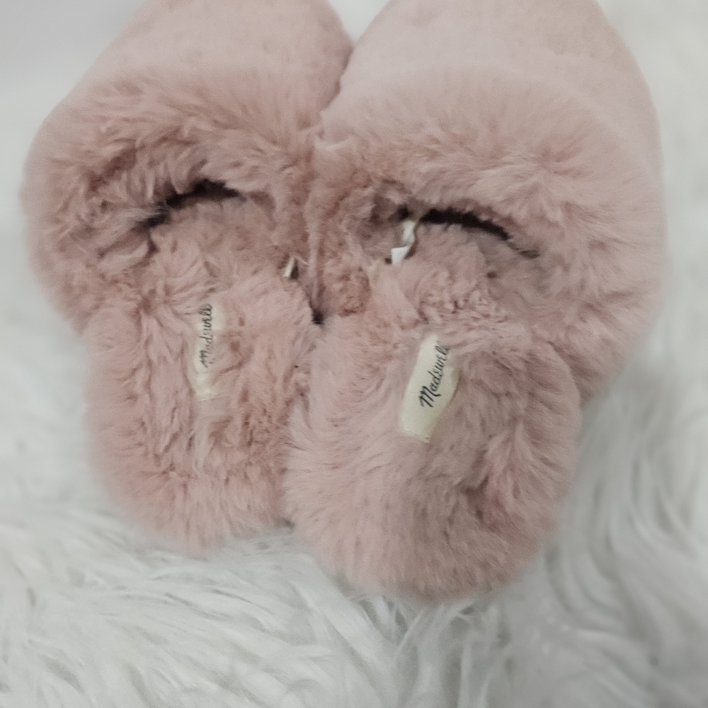Madewell Pink Fuzzy Slippers Madewell Wallis Faux Fur Slipper Forgotten Petal 6 View 3